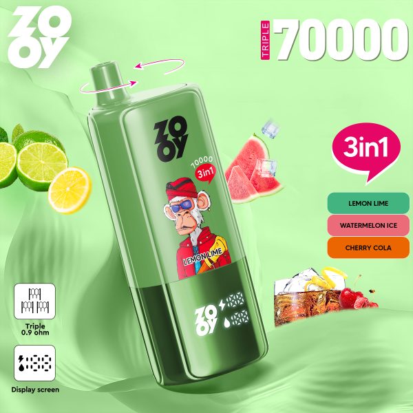 Wholesale Factory Price Geek Vape Pen Zooy Triple 70000 Pulse 15000 25000 60000 Puffs Bar E Cigarette Disposable Vape Pen LED Display E Cig Vaporizer Vape - Image 4
