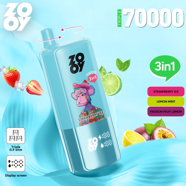 Wholesale Factory Price Geek Vape Pen Zooy Triple 70000 Pulse 15000 25000 60000 Puffs Bar E Cigarette Disposable Vape Pen LED Display E Cig Vaporizer Vape - Image 7