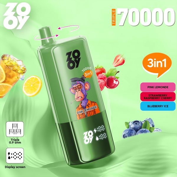 Wholesale Factory Price Geek Vape Pen Zooy Triple 70000 Pulse 15000 25000 60000 Puffs Bar E Cigarette Disposable Vape Pen LED Display E Cig Vaporizer Vape - Image 8