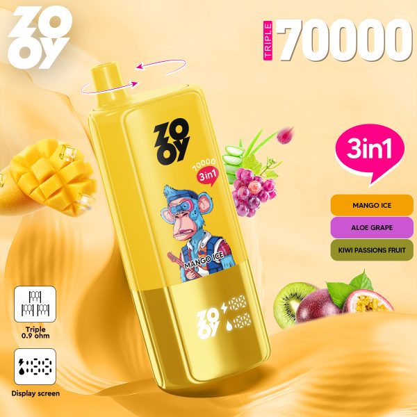 Wholesale Factory Price Geek Vape Pen Zooy Triple 70000 Pulse 15000 25000 60000 Puffs Bar E Cigarette Disposable Vape Pen LED Display E Cig Vaporizer Vape - Image 9