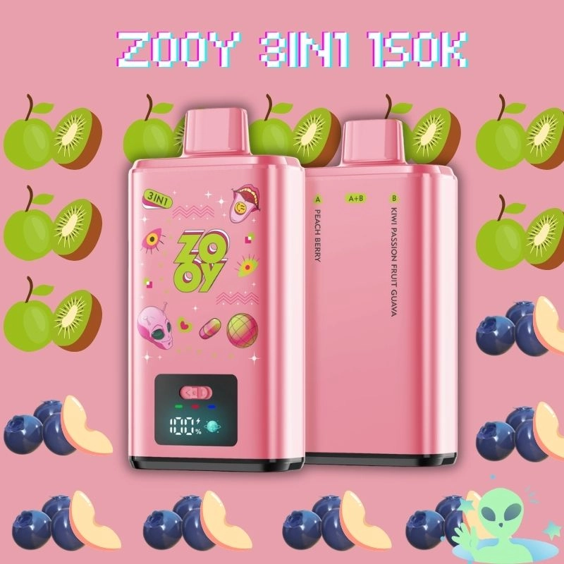 ZOOY 3in1 peach berry vape