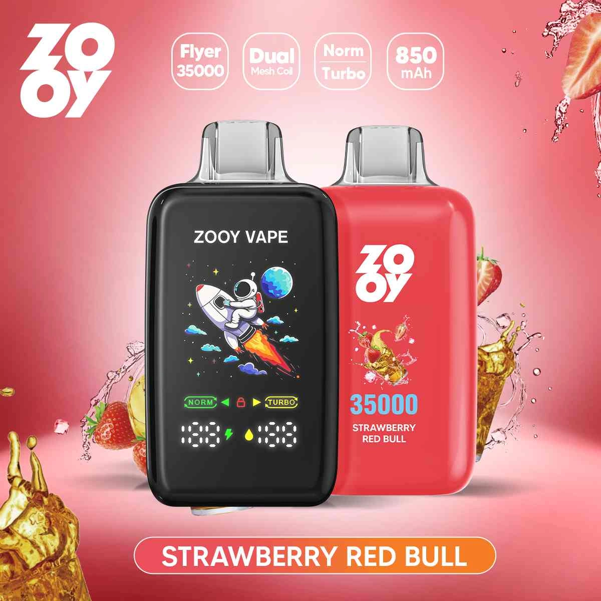 ZOOY vape zero 35000 strawberry red bull